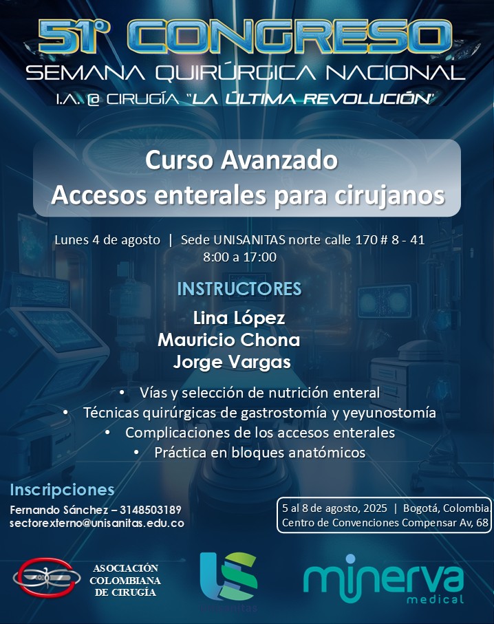 Curso Avanzado de accesos enterales para cirujanos.